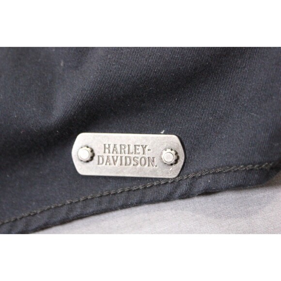 HARLEY DAVIDSON  Y2K Black Vest Biker Corset Lace Up Back  Women Stretch 1W - Picture 9 of 12